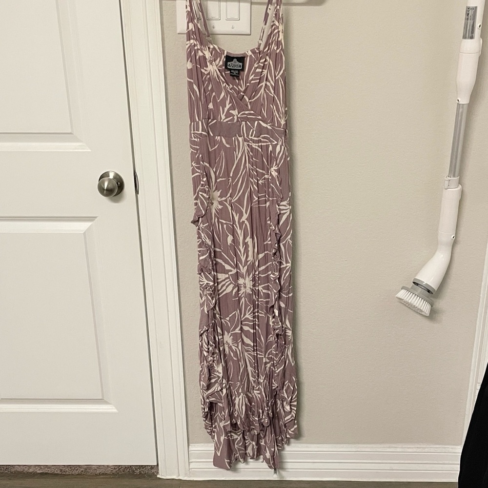 Angie Floral Print Surplice Ruffle Hem Dress